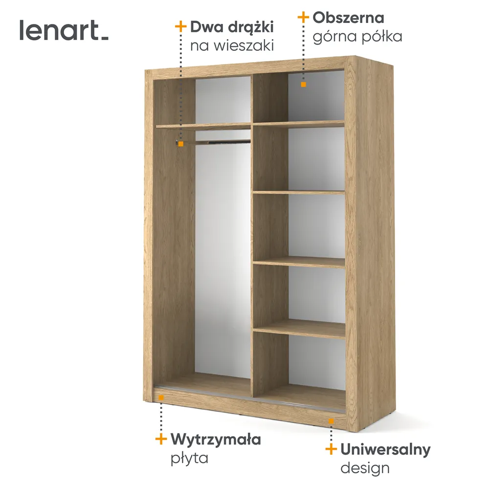 Szafa 2-drzwiowa ARTI AR-04 150cm dąb shetland - AR4DH
