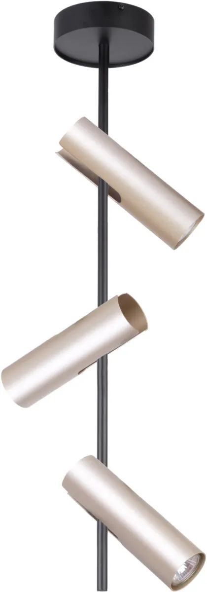 Plafon LEDA 3 reflektory czarno-złote Plafon LEDA 3 reflektory czarno-złote