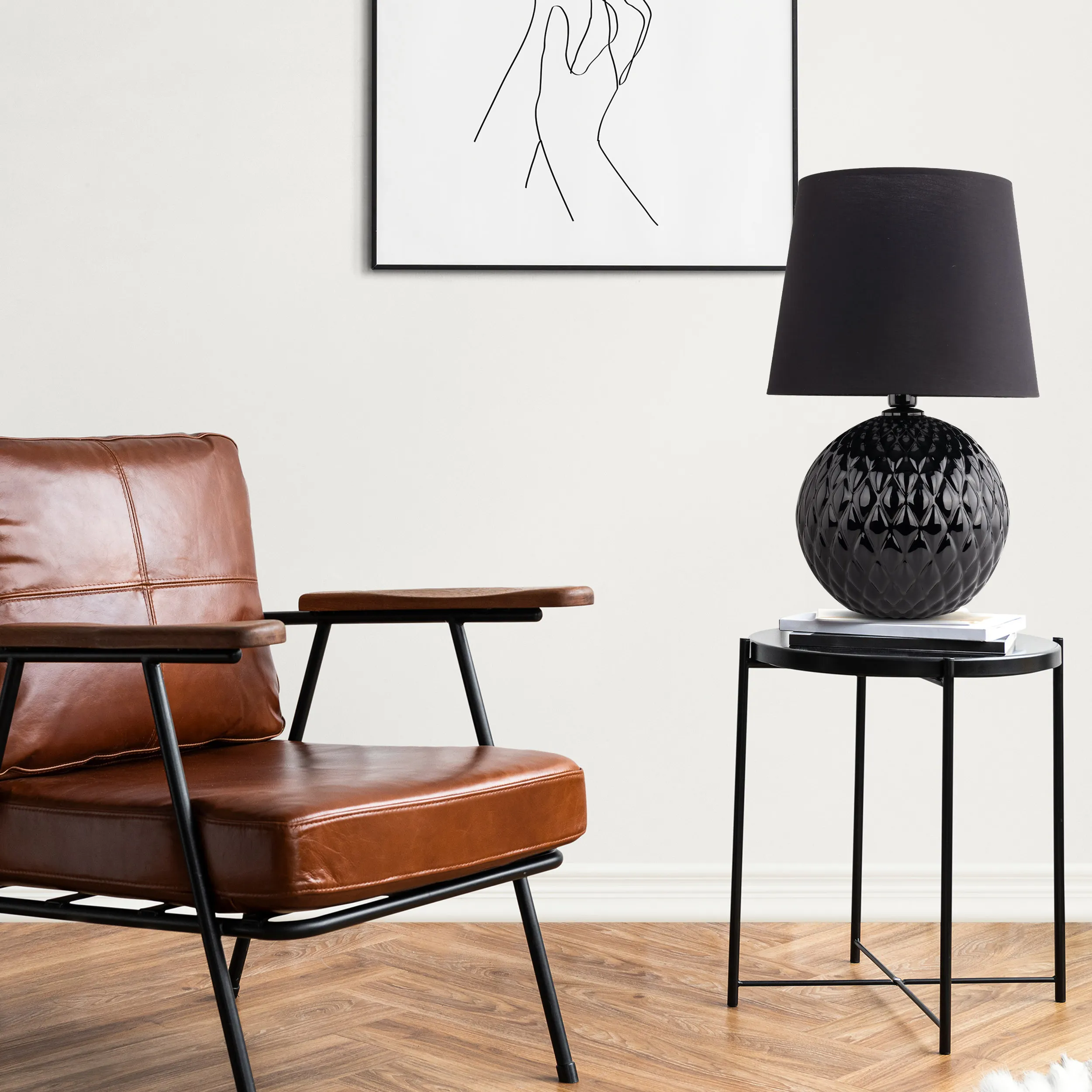 Lampka nocna SANTANA czarna 60x38cm - TK_16047