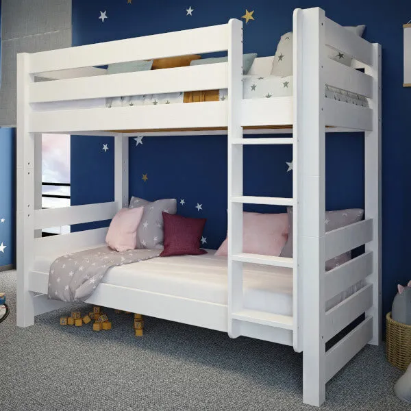 Łóżko drewniane piętrowe COSY 90x200 białe - LPCOSYBIA90