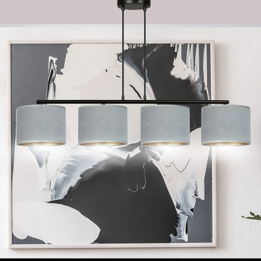 Lampa wisząca HILDE 4 czarny szary — zdjęcie 7