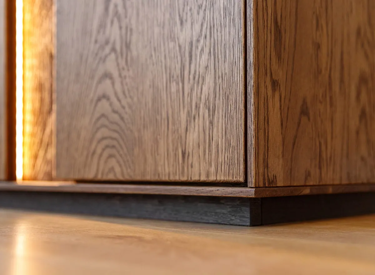 Witryna niska dębowa COLLODI 2-drzwiowa z oświetleniem - tabacco - ZICOL10T