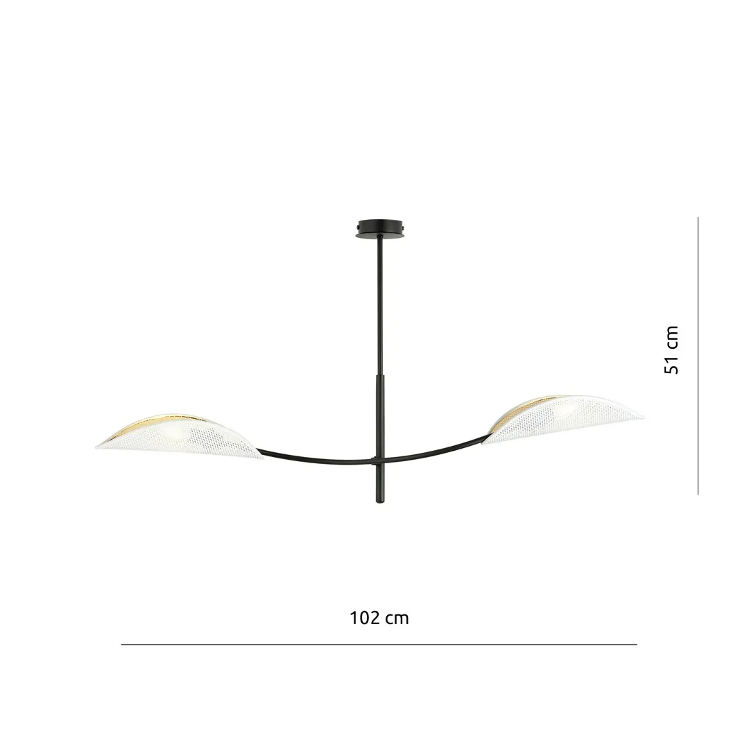 Lampa wisząca LOTUS 2 czarny biały złoty — zdjęcie 6