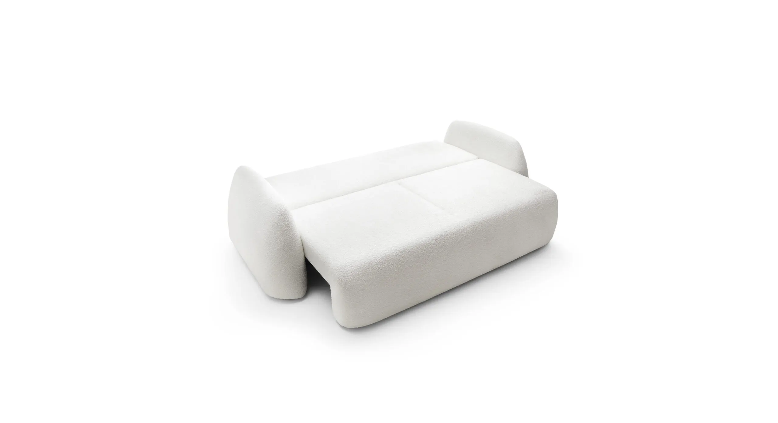 Sofa rozkładana z poduszkami 259 cm MONSOON kremowa boucle