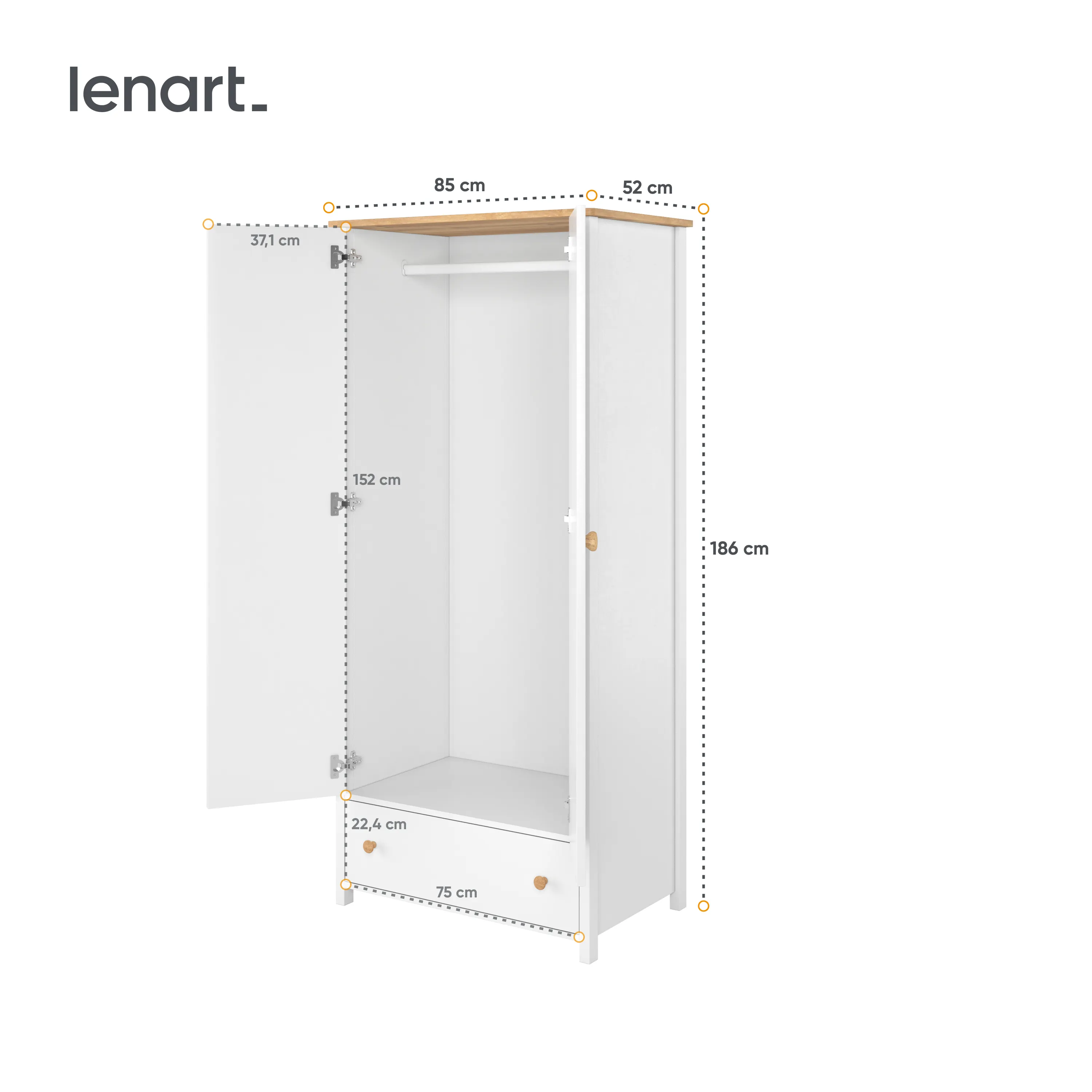 Szafa 2-drzwiowa Story SO-01 biała - SO1BDN