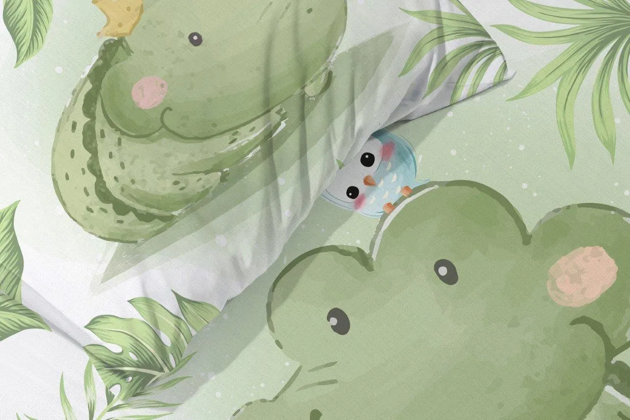 Pościel komplet dla dzieci PRZYTULAKI 016 bawełna 100X135+40X60 KROKODYL wielokolorowy - FARO_30431