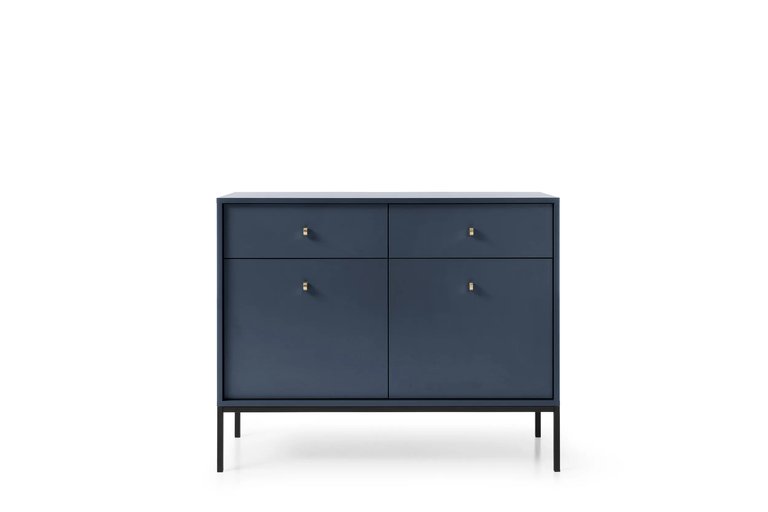 Komoda 2-drzwiowa z 2 szufladami MONO Granatowy, Czarny