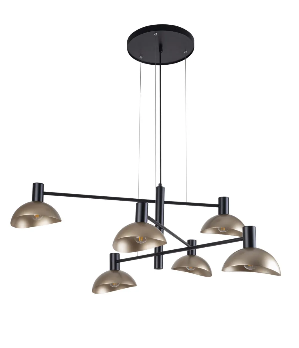 Lampa wisząca ARTIS 6 czarno-złota