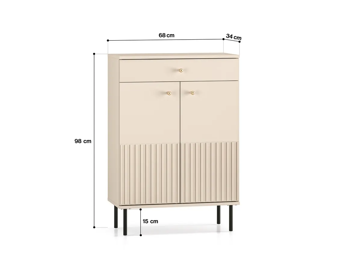 Szafka na buty 2-drzwiowa z szufladą SOPHIE 68x98 kaszmirowa - 1SOPH14-001