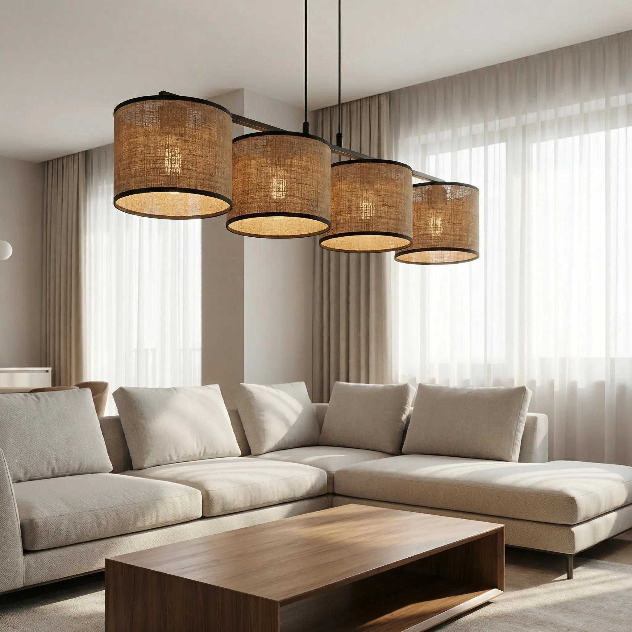 Lampa wisząca ECO 4 brązowy czarny - 1657/4