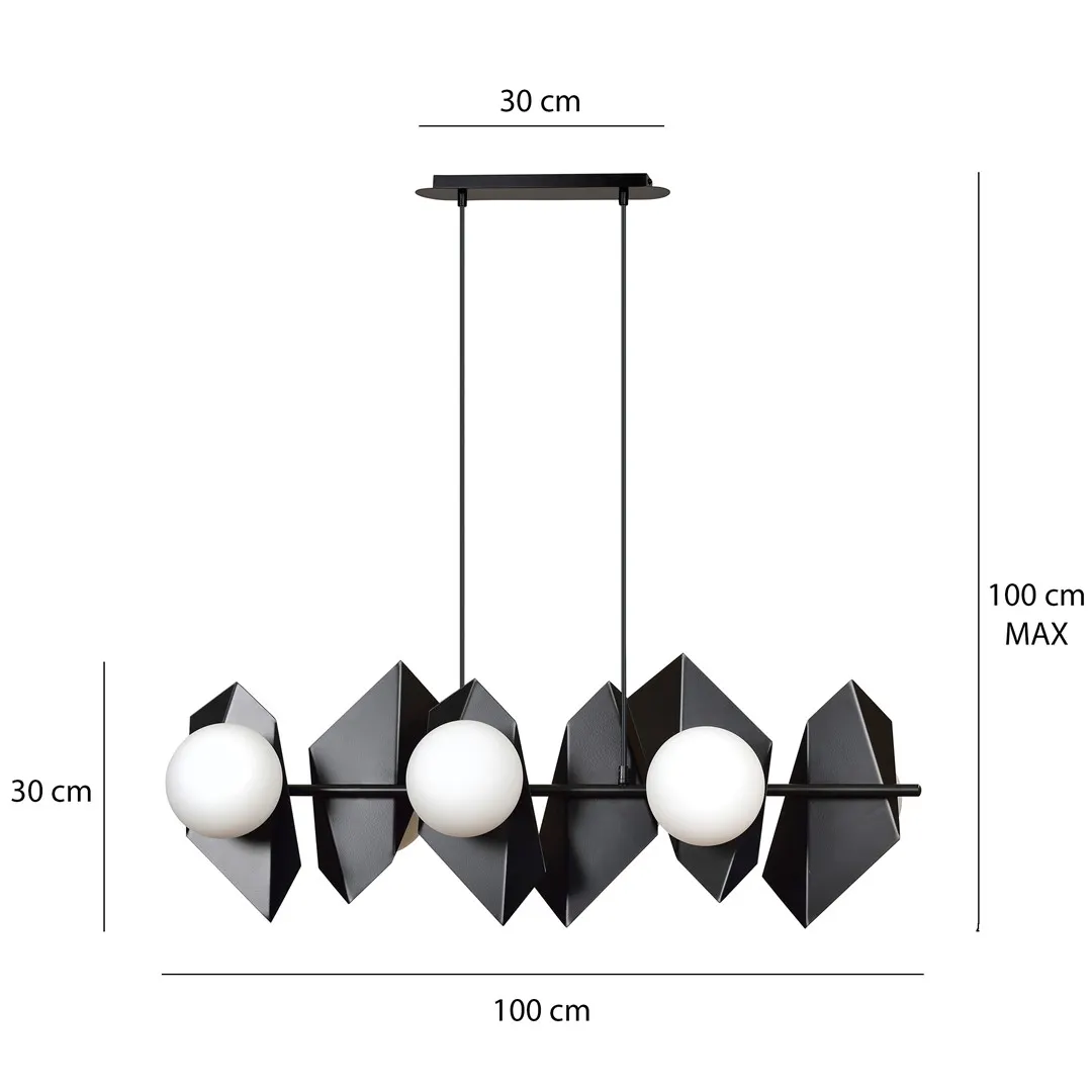 Lampa wisząca DRIFTON 6 czarny biały — zdjęcie 10