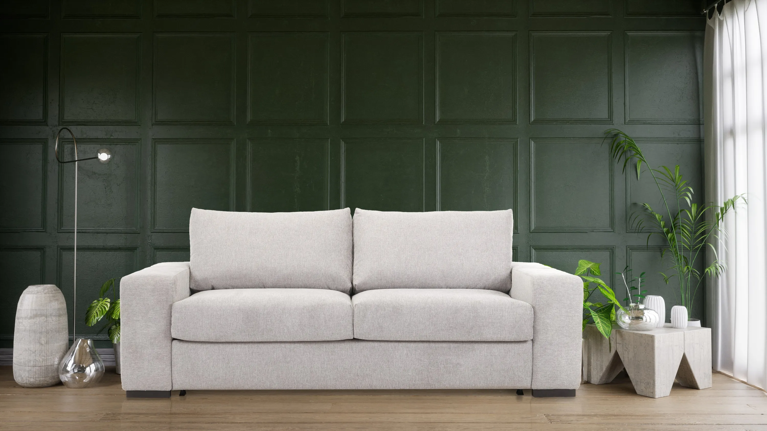 Sofa rozkładana Clasico szara MEBLEX - CLASICO3-BREGO07GREY