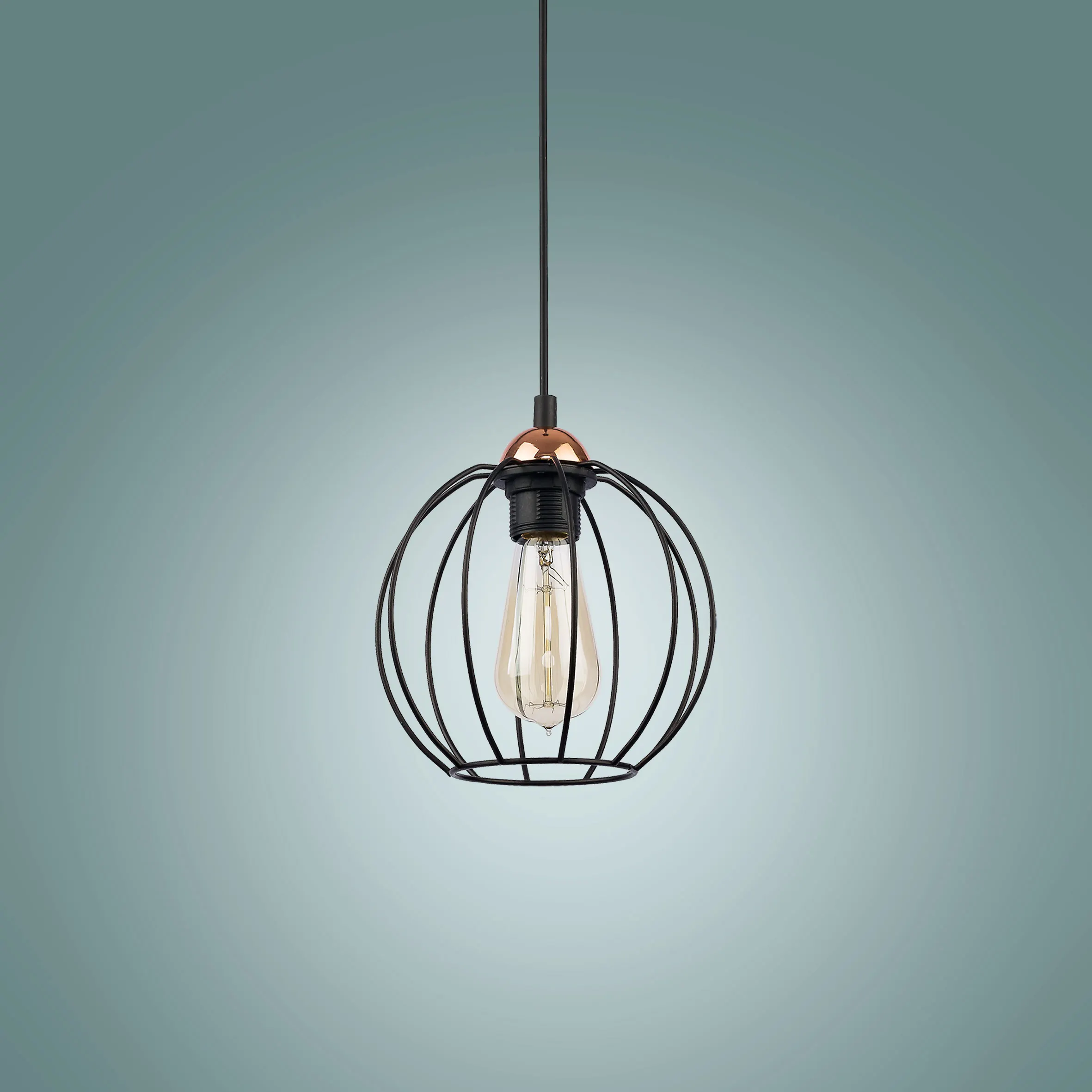 Lampa wisząca GALAXY czarna ze złotym elementem 165x18cm - TK_1644