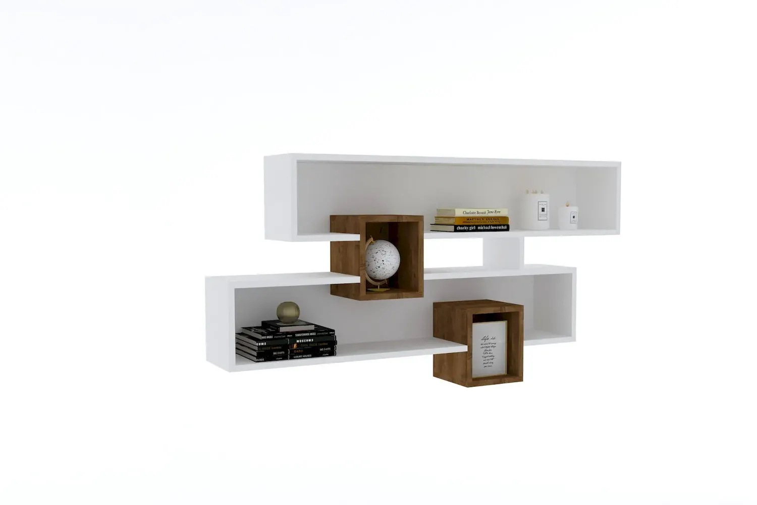 Półka ścienna KAREN 120 cm orzech biały