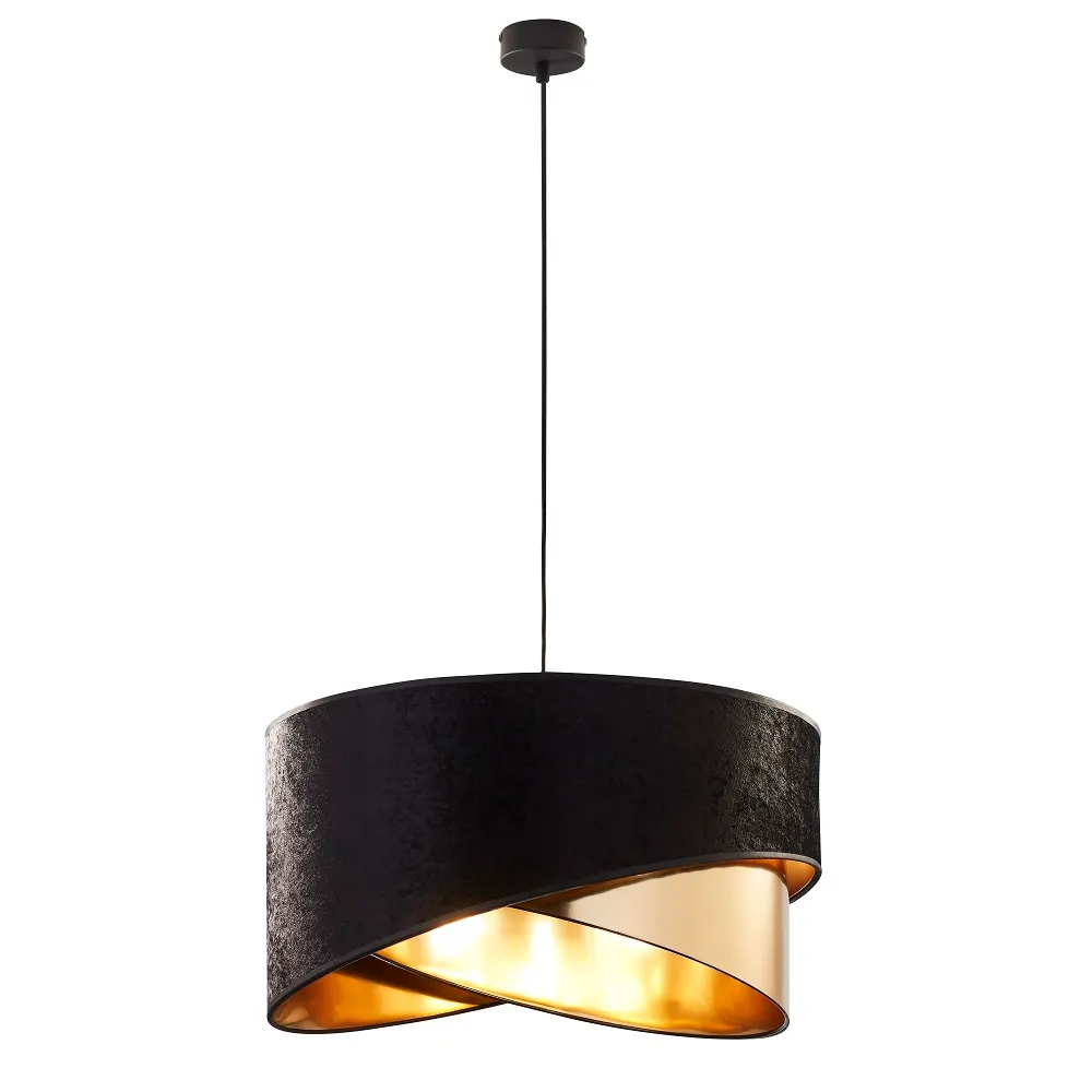 Lampa wisząca TERCINO czarna ze złotymi elementami 170x50cm