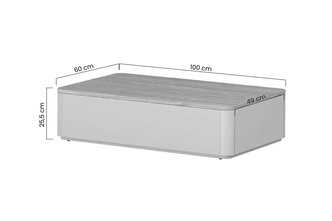 Stolik kawowy z 2 szufladami ELIVO 60x100cm cashmere dąb olejowany — zdjęcie 9