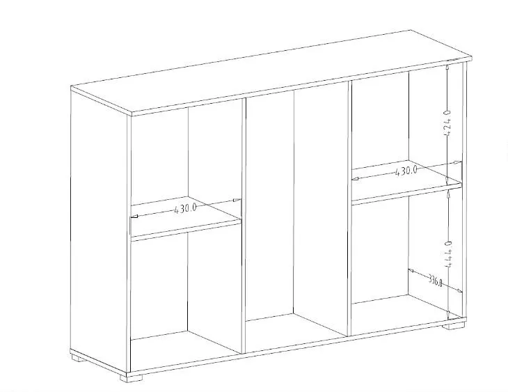 Komoda GALAXY 26 2-drzwiowa z 4 szufladami Abisko ash 132x93x38cm — zdjęcie 6