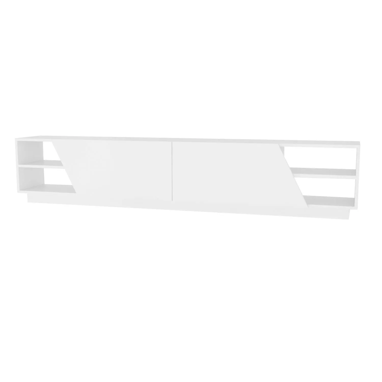 Szafka RTV 2-drzwiowa RHODES 240 cm biała — zdjęcie 2