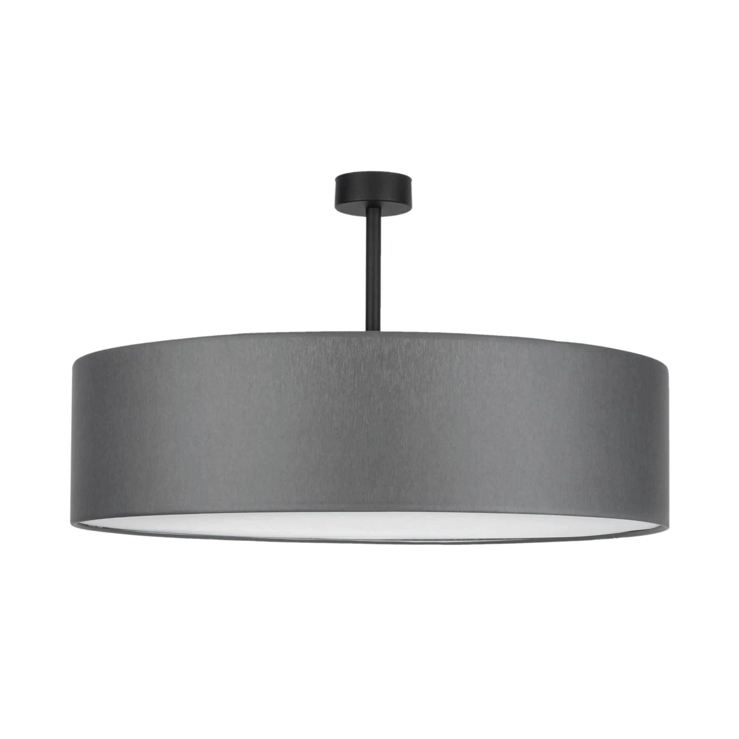Lampa sufitowa RONDO szara na czarnej podstawie z białym kloszem okrągła 60x35cm - TK_4239