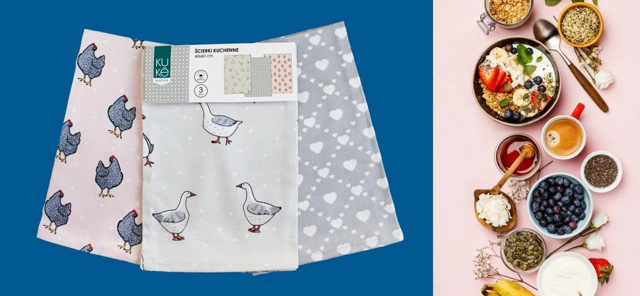 Ścierka zestaw 3 szt. KUKE 021 ptaki 40x60 wielokolorowy - FARO_30809