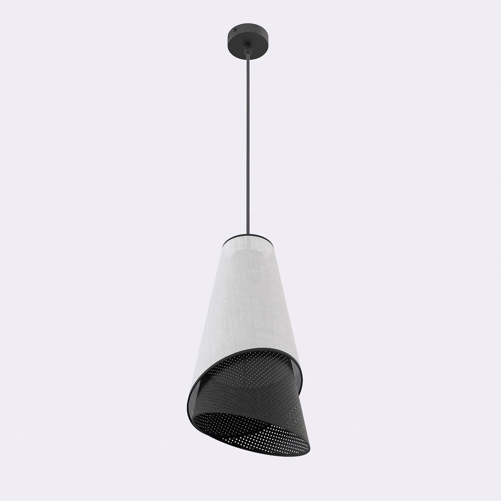Lampa wisząca z perforowanym kloszem MODA 1 szary czarny - 1619/1