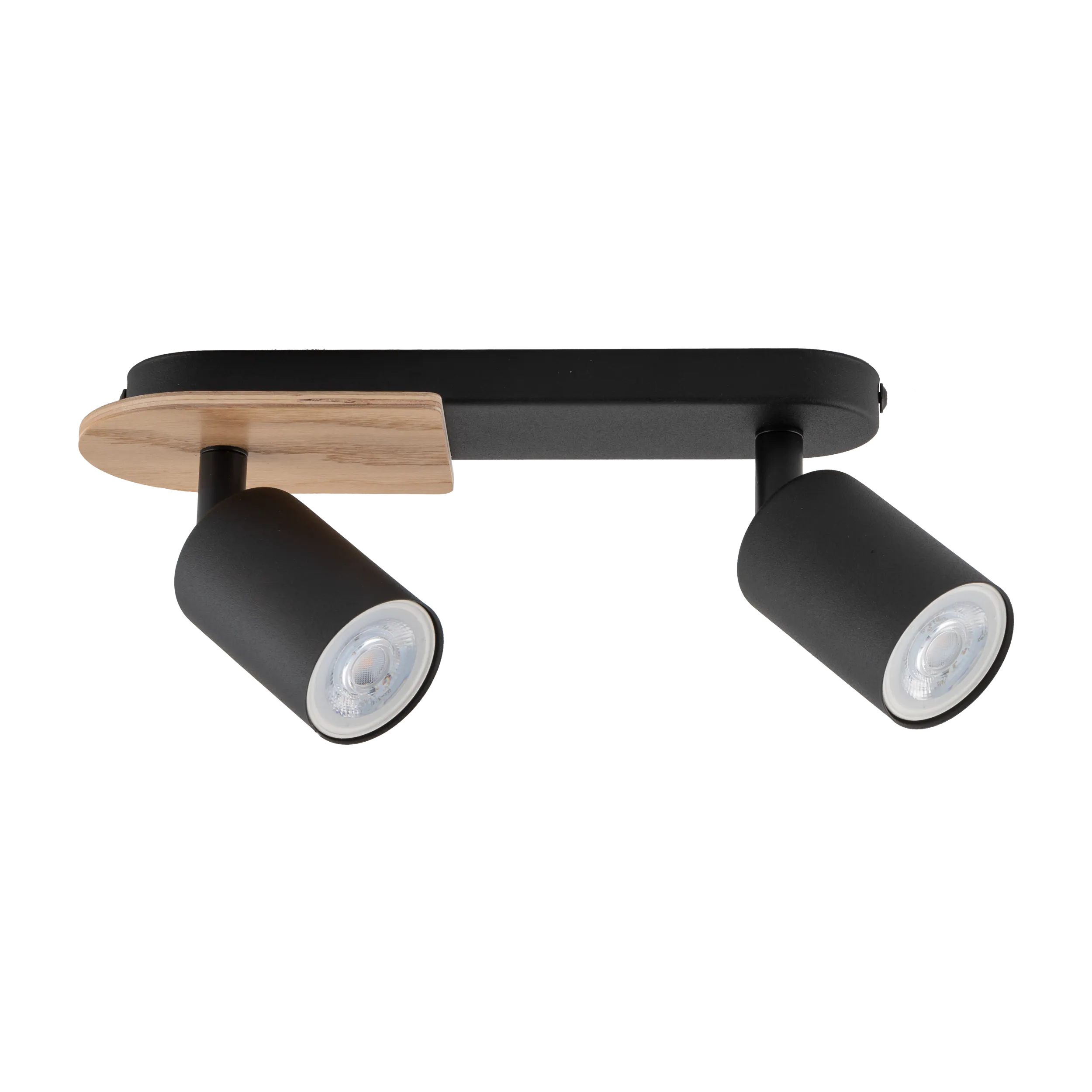 Lampa sufitowa COVER czarna z drewnianym elementem regulowana na listwie 35x18x14cm - TK_4674