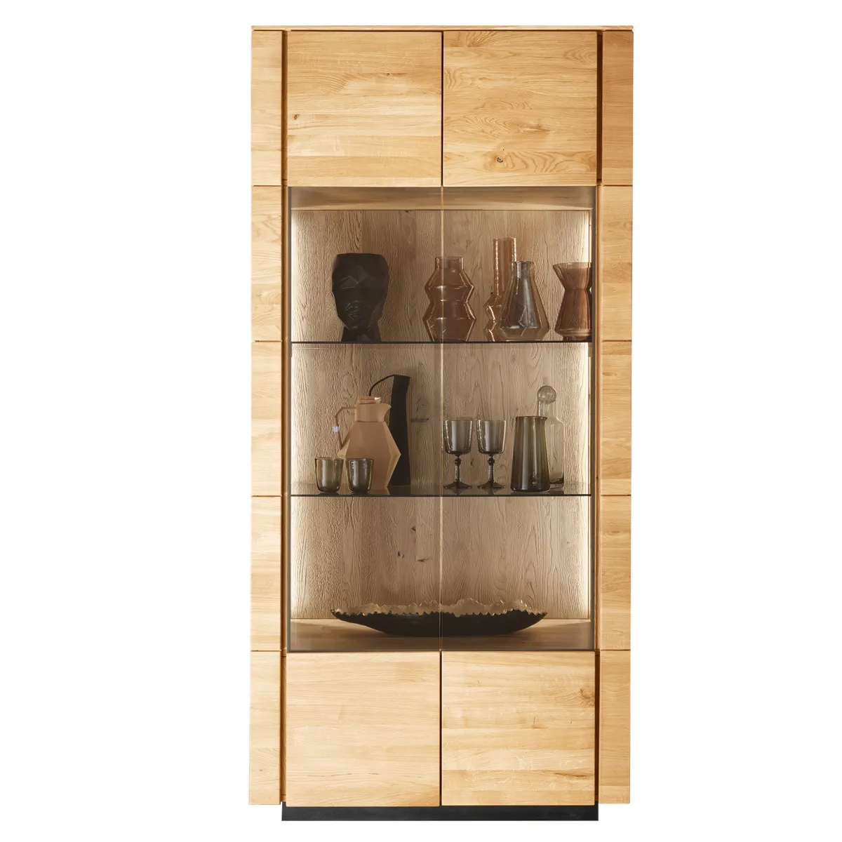 Witryna dębowa PRESENT 99x207 z oświetleniem led