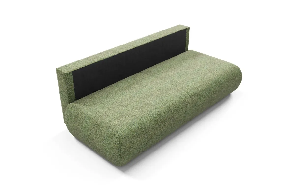 Sofa rozkładana z pojemnikiem PUENTE 214 cm zielona
