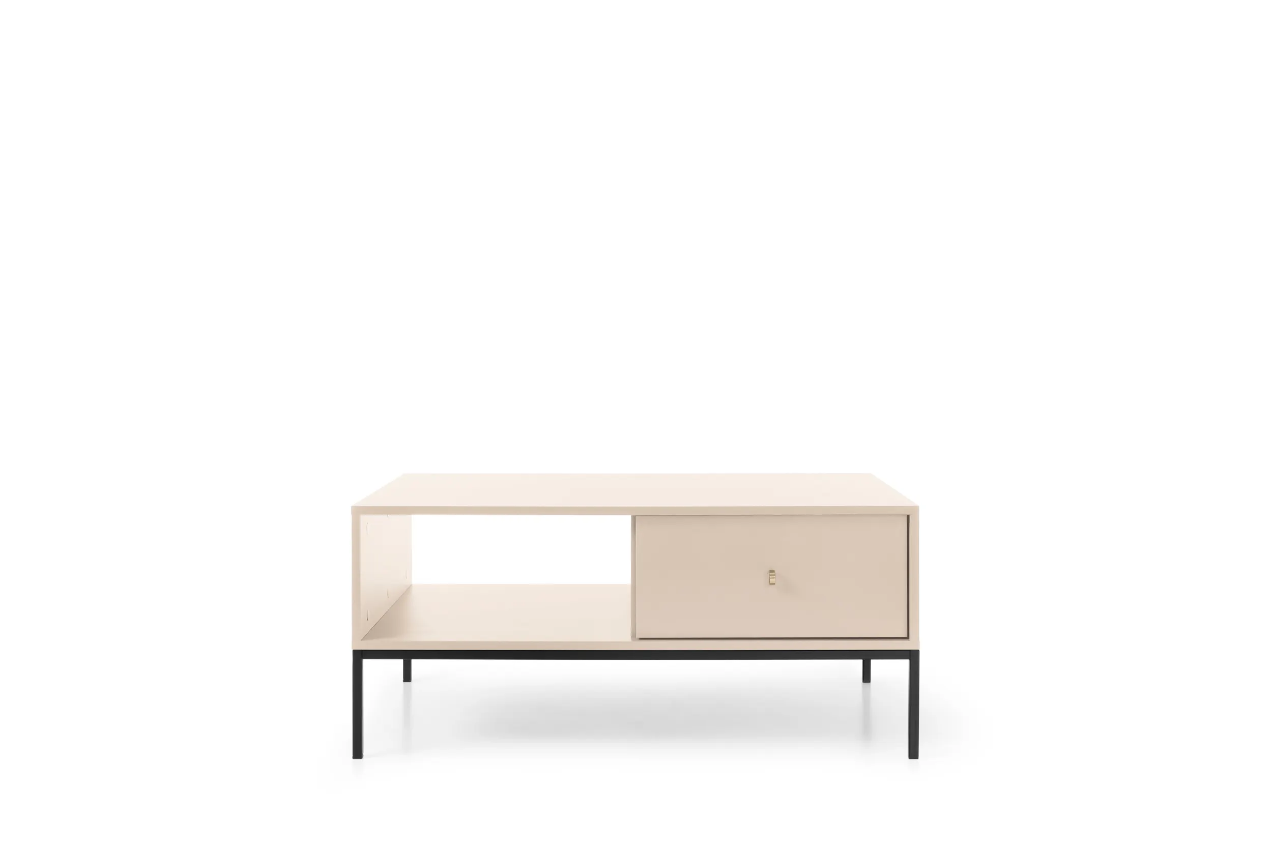 Stolik kawowy z szufladą i półką MONO Piaskowy, Czarny - MONO_ML104_PIASKCZ