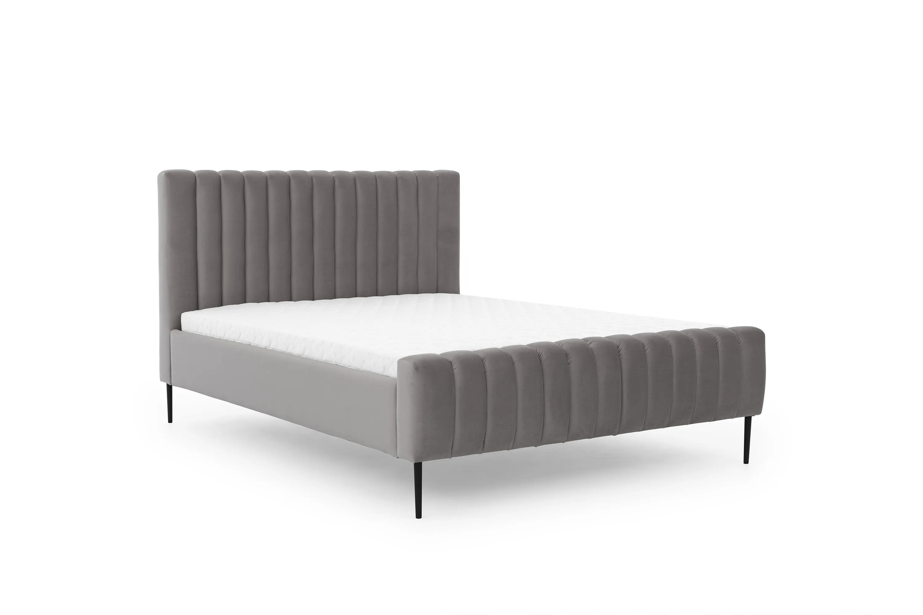 Łóżko Nicole / 120x200 / Velluto 15 / czarne nogi - szary Łóżko Nicole / 120x200 / Velluto 15 / czarne nogi - szary