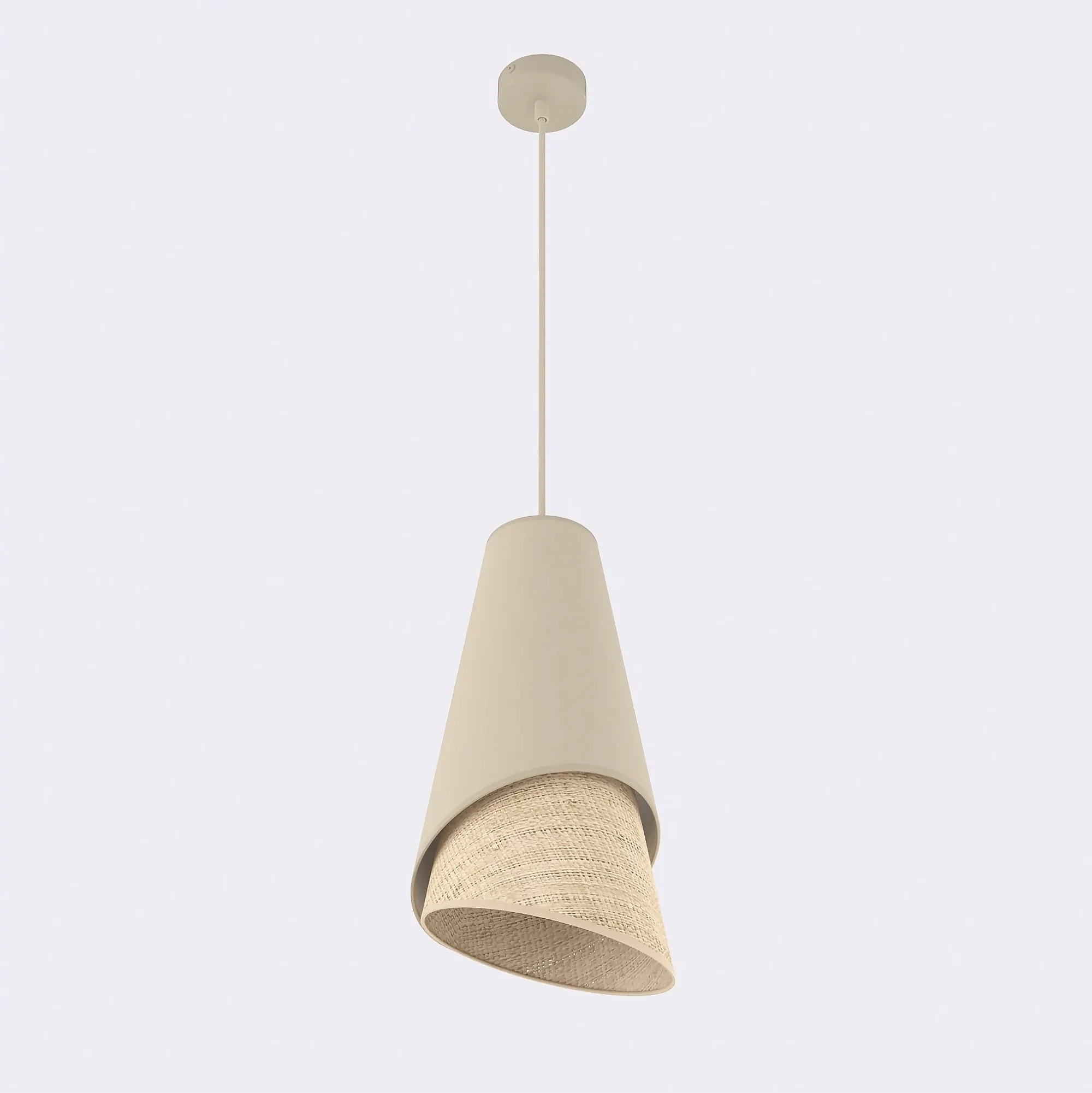 image lampa wisząca, kinkiet, lampa abażur, pleciona tkanina, kolor beżowy