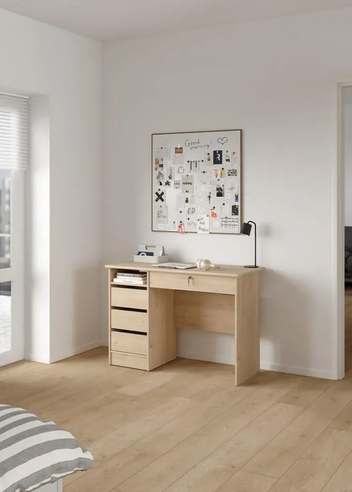 Biurko z 4 szufladami (1 zamykana na klucz) FUNCTION PLUS 110cm Jackson Hickory - TV_70519HLHL