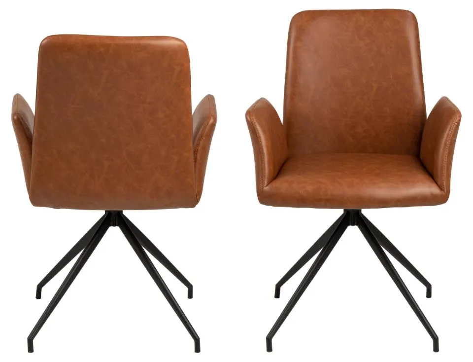 Krzesło obrotowe z podłokietnikami TOSCA Brązowy, Czarny