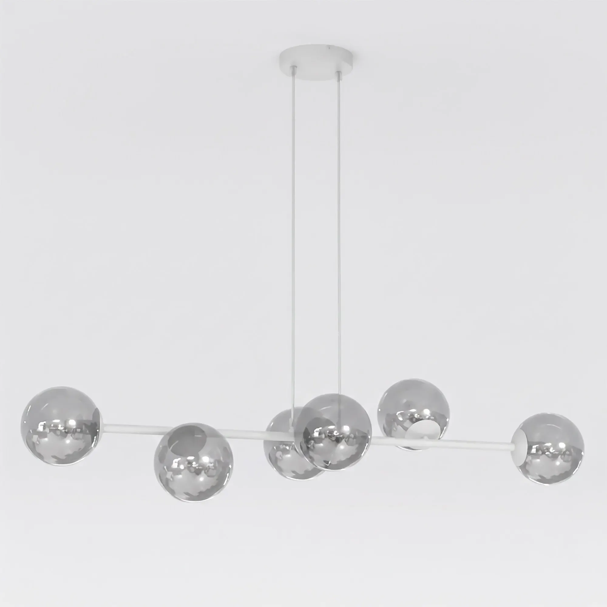 lampa wisząca, kuleczny, metal, chrom, oświetlenie sufitowe
