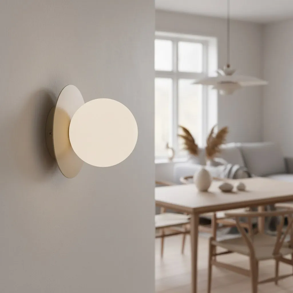 image lampa ścienna, kinkiet, design minimalistyczny, metalowy, kolor biały