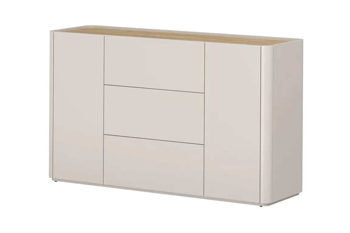 Komoda 2-drzwiowa z 3 szufladami ELIVO 150cm cashmere dąb olejowany