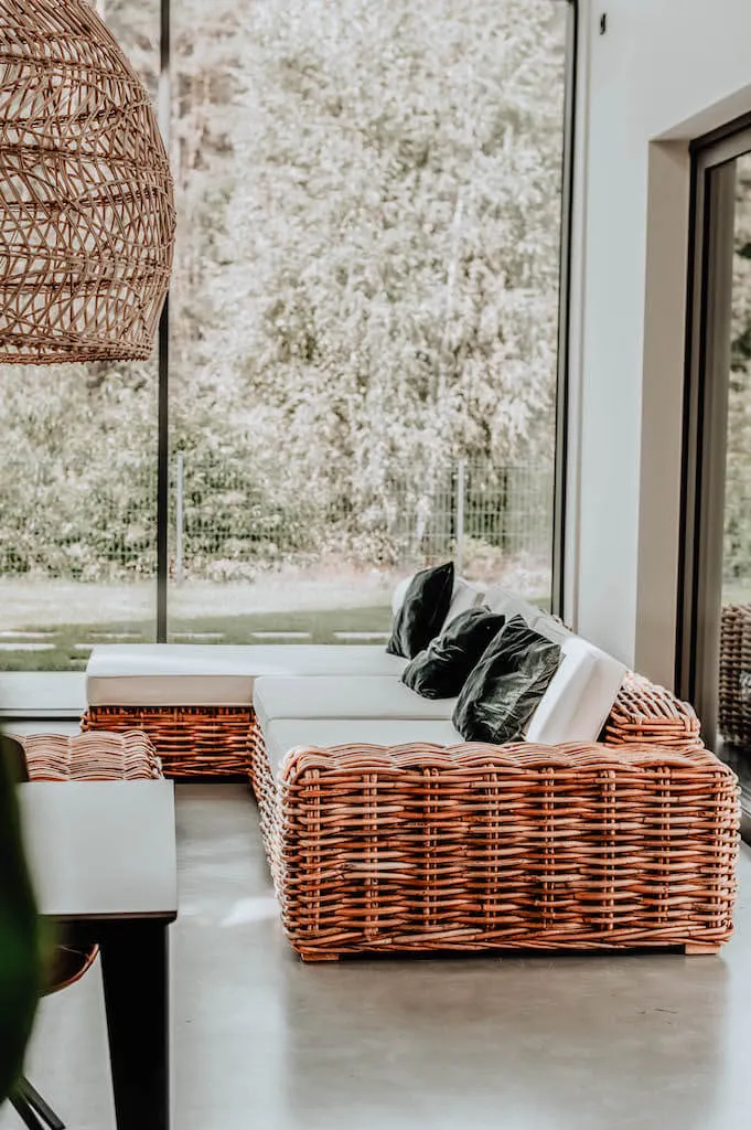 Sofa INKA PRAWA rattanowa 340x200 Naturalny - MNMH5IN