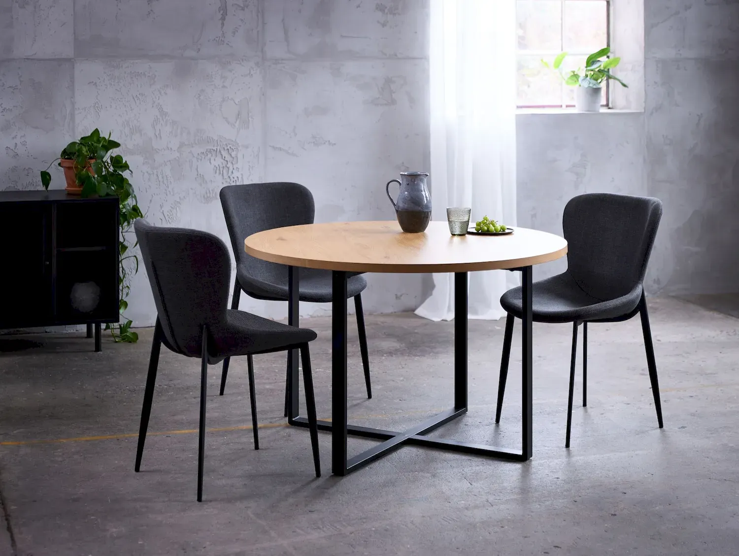 Stół okrągły LUGO Ø120 - dąb naturalny - UN_51970000