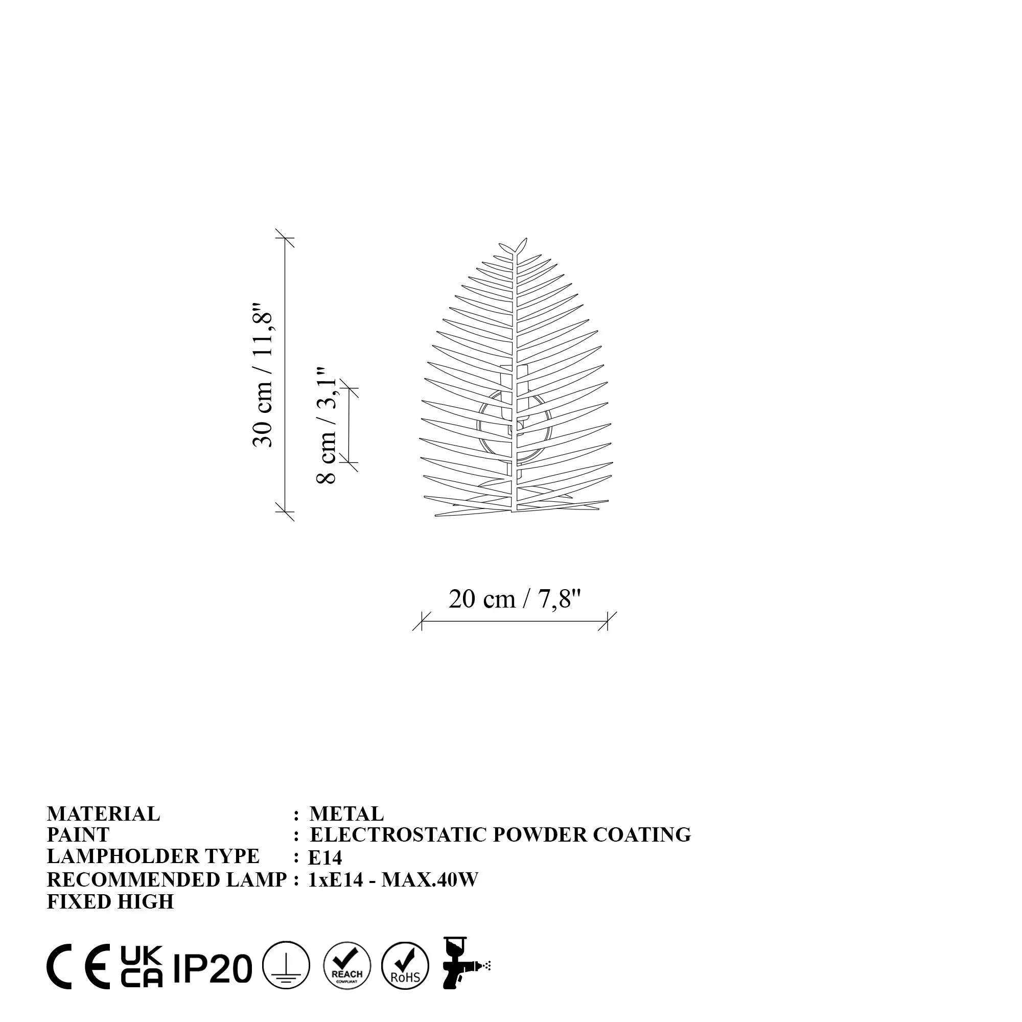 Lampa ścienna kinkiet LEAF 20x30 cm złota - ASI_892OPV2442