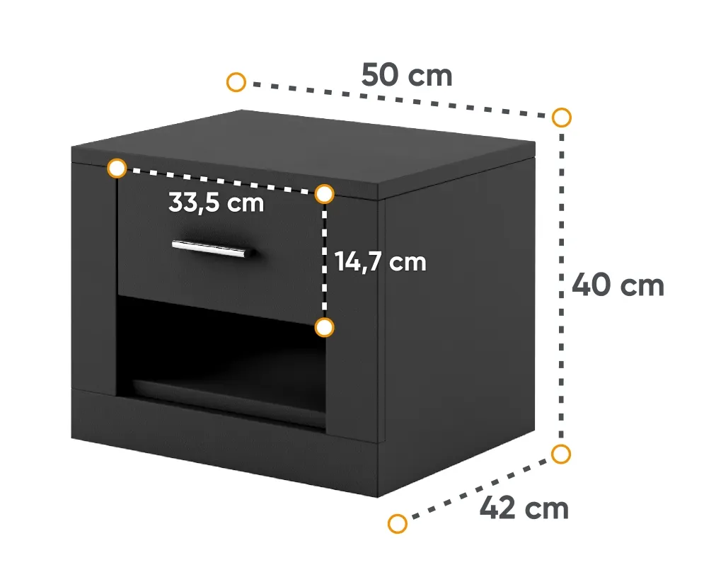 Szafka nocna Arti AR-07 czarna - AR7C