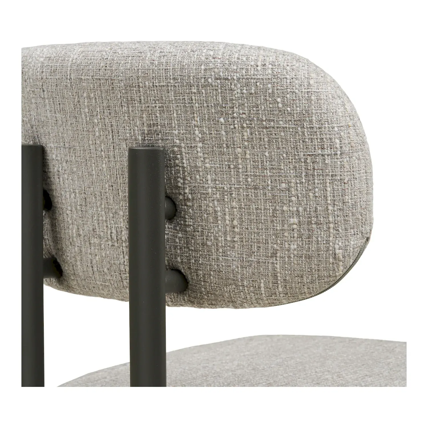 krzesło tapicerowane ROYAN tkanina jasnoszara szare nogi - 1001420