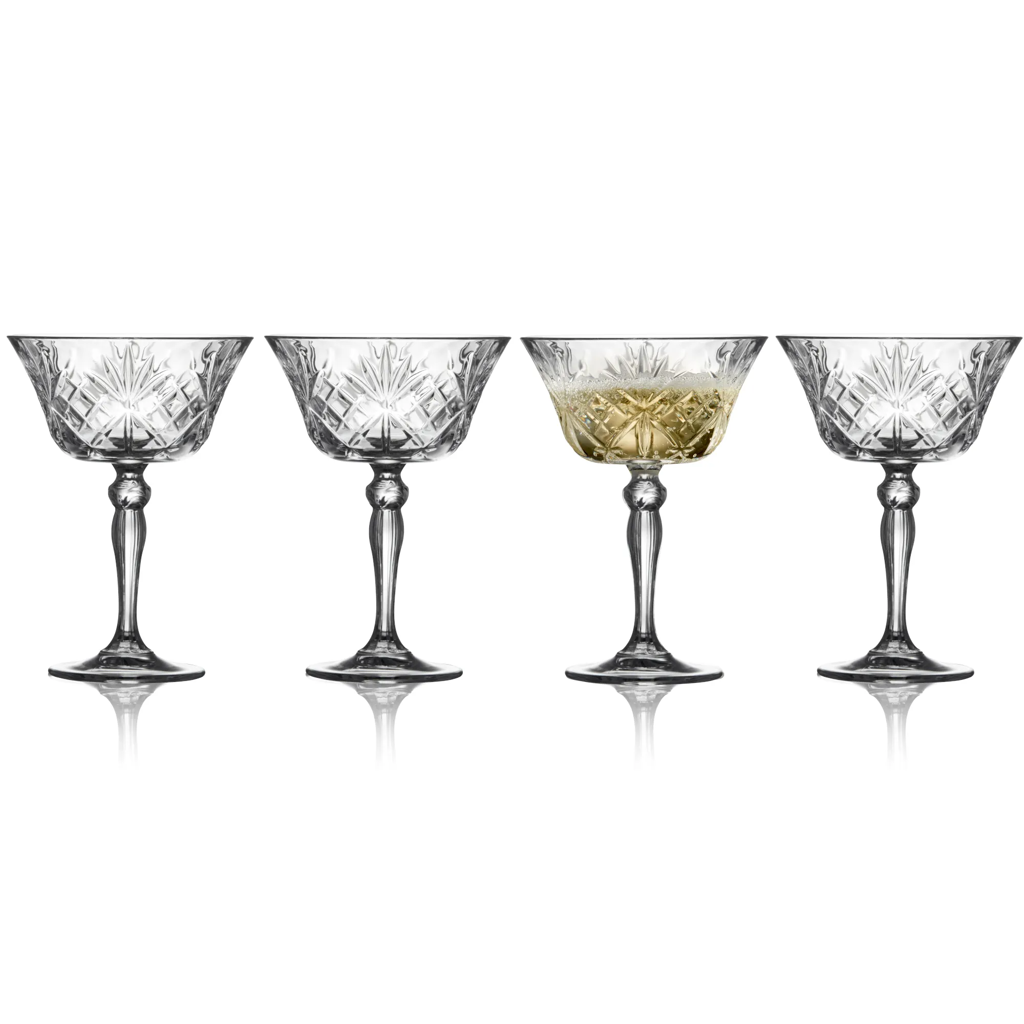 Kieliszki do szampana MELODIA 260 ml zestaw 4 szt. transparentne