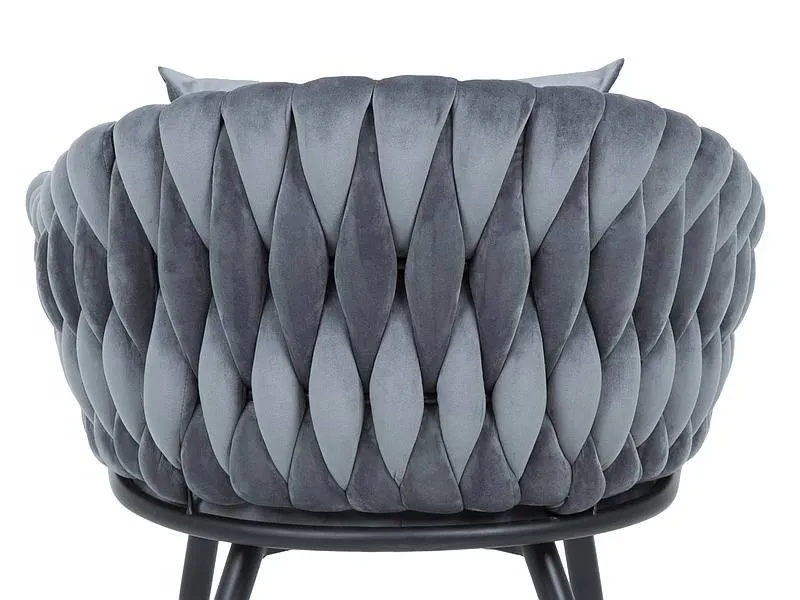 Krzesło NUVO VELVET fotelowe szare z poduszką SIGNAL - NUVOVCSZ