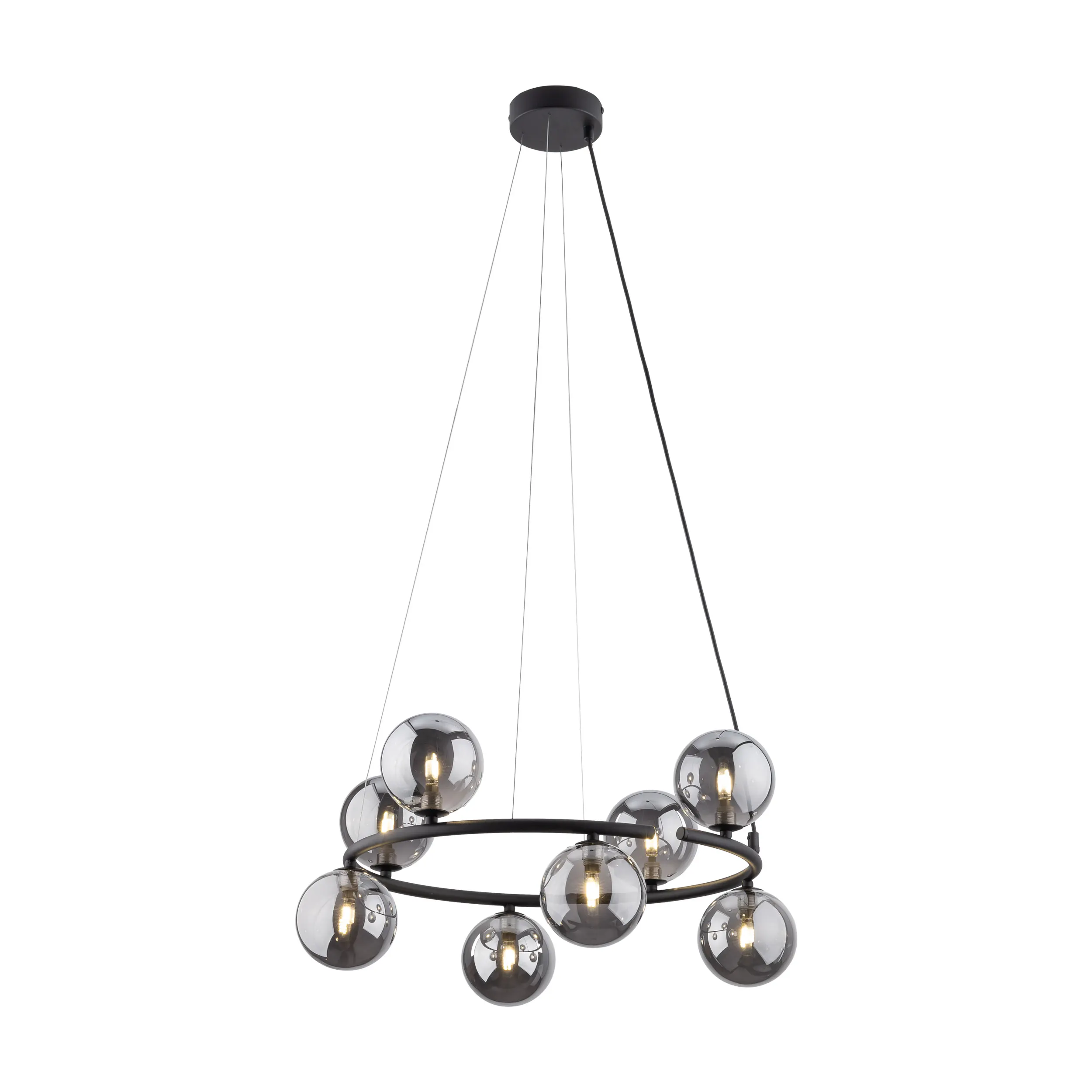 Lampa wisząca ANABELLE z okrągłymi szklanymi kloszami 140x62cm - TK_6844