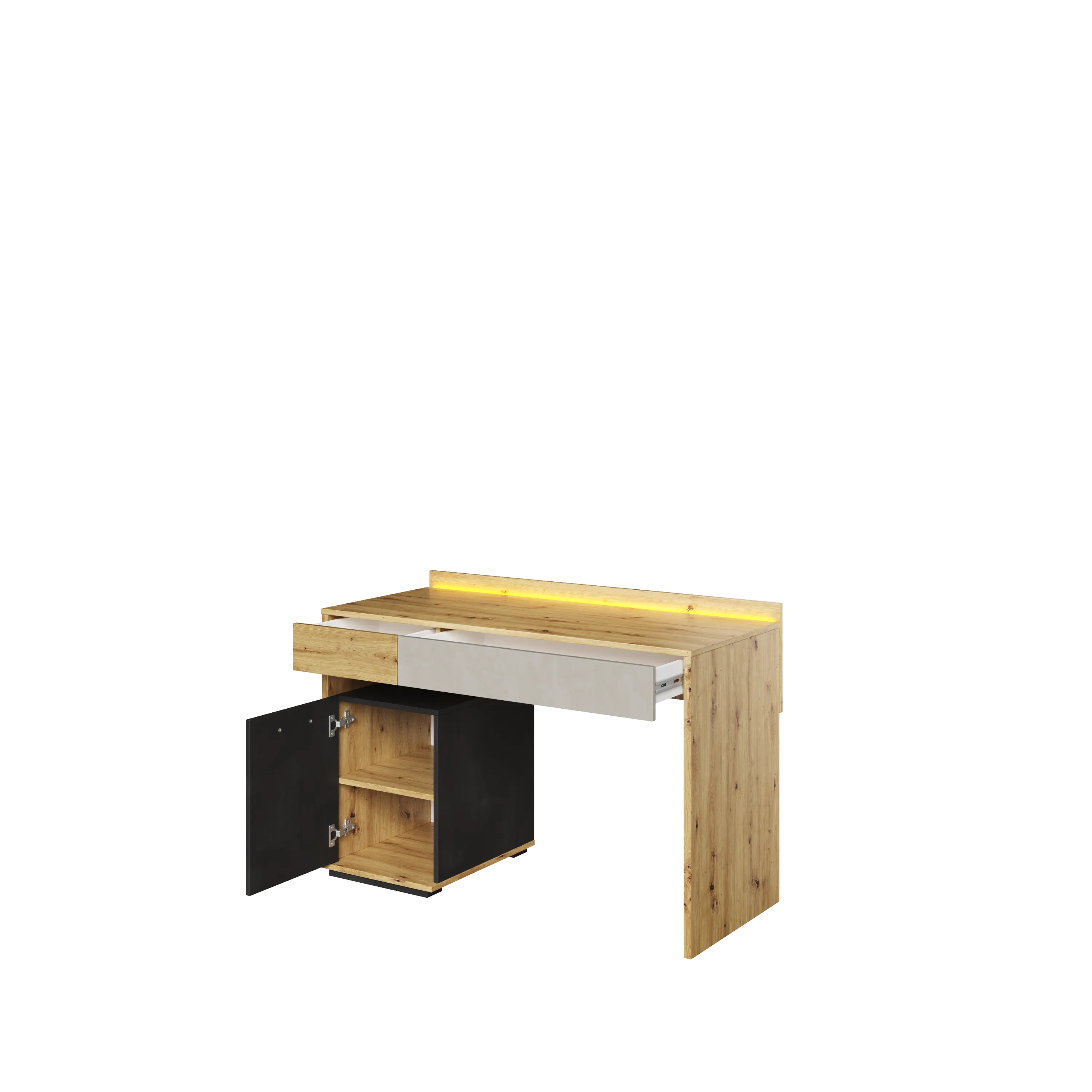 Biurko LED Qubic QB-08 120cm dąb artisan - QB8DAR