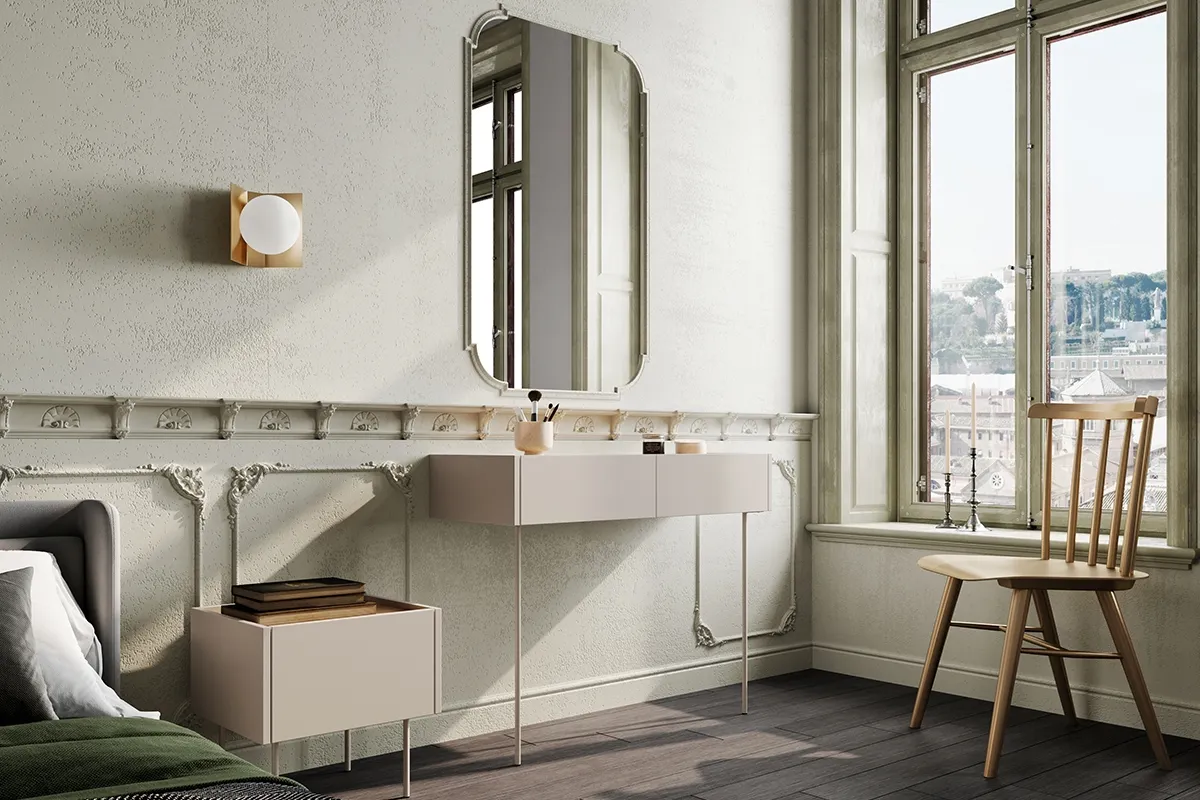 Szafka nocna DESIN 45 z 1 szufldą - kremowa - dąb nagano - B_149156