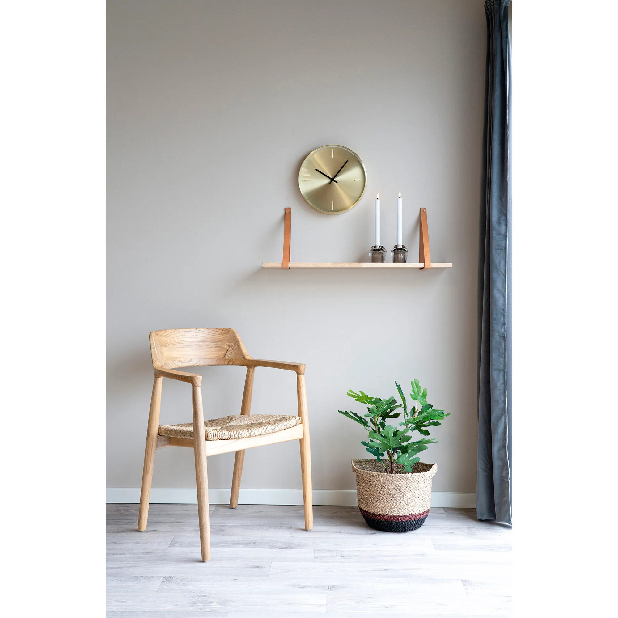 Forno Półka 1 Skórzane paski 80x20 Naturalny - 4292000