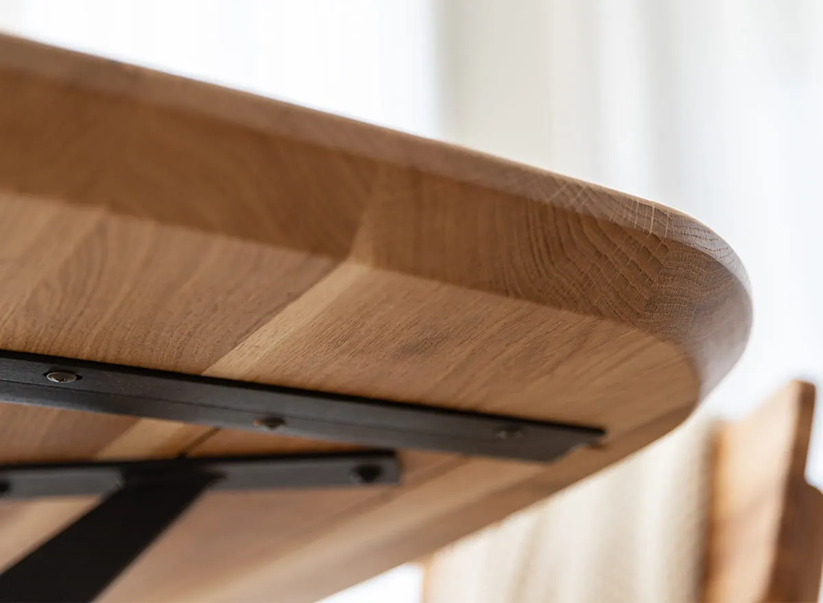 Stół dębowy SISTINA 160x90 na metalowych nogach, naturalny, olejowany - SISTINA160X90