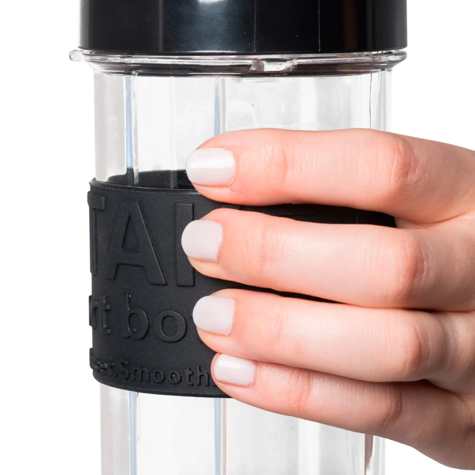 blender, butelka, szkło, ręka, hamujący