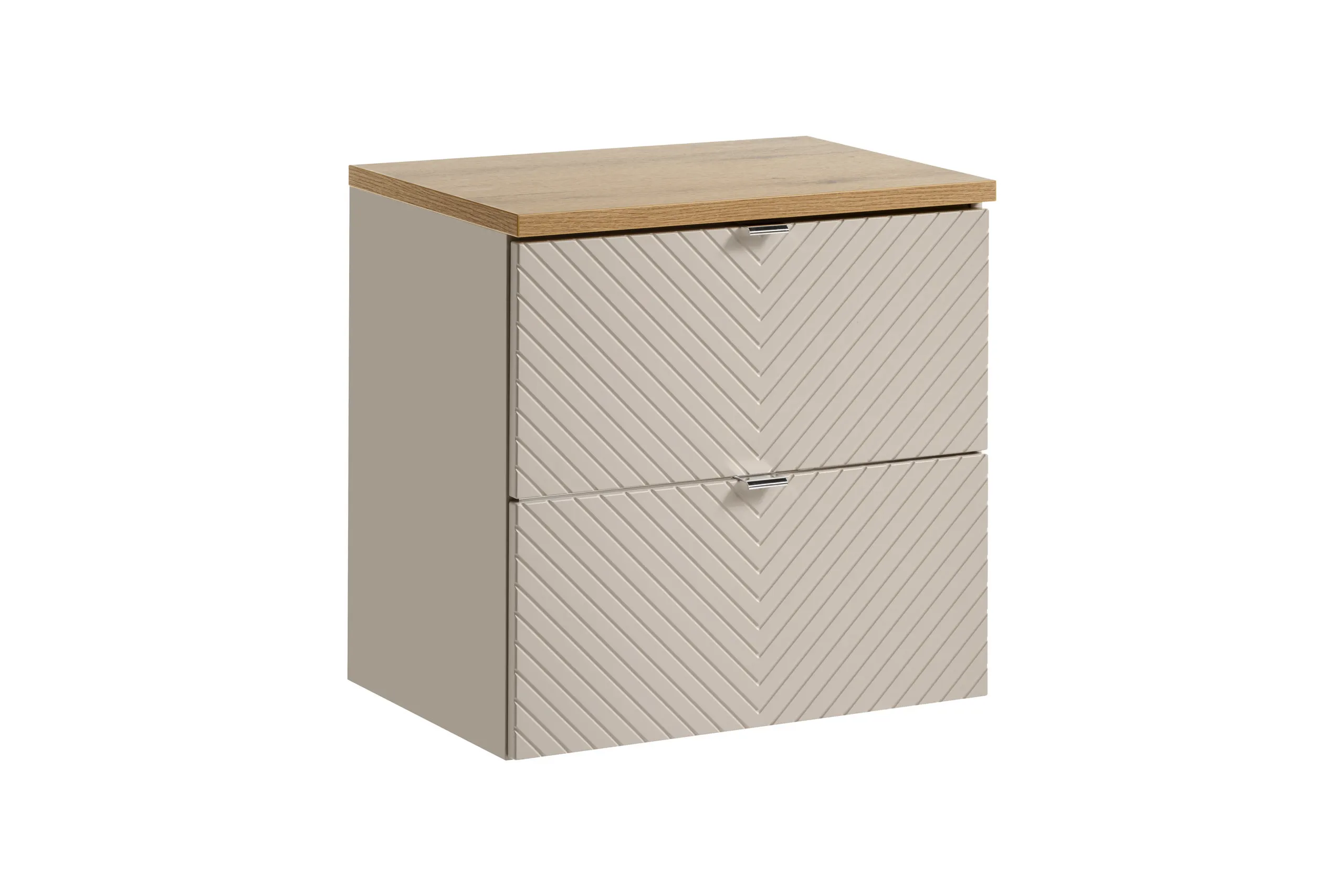 Zestaw meblowy SET-VIC Oak ( szafka z 2 szufladami 60cm + blat ) kaszmirowy, efekt drewna Zestaw meblowy SET-VIC Oak ( szafka z 2 szufladami 60cm + blat ) kaszmirowy, efekt drewna